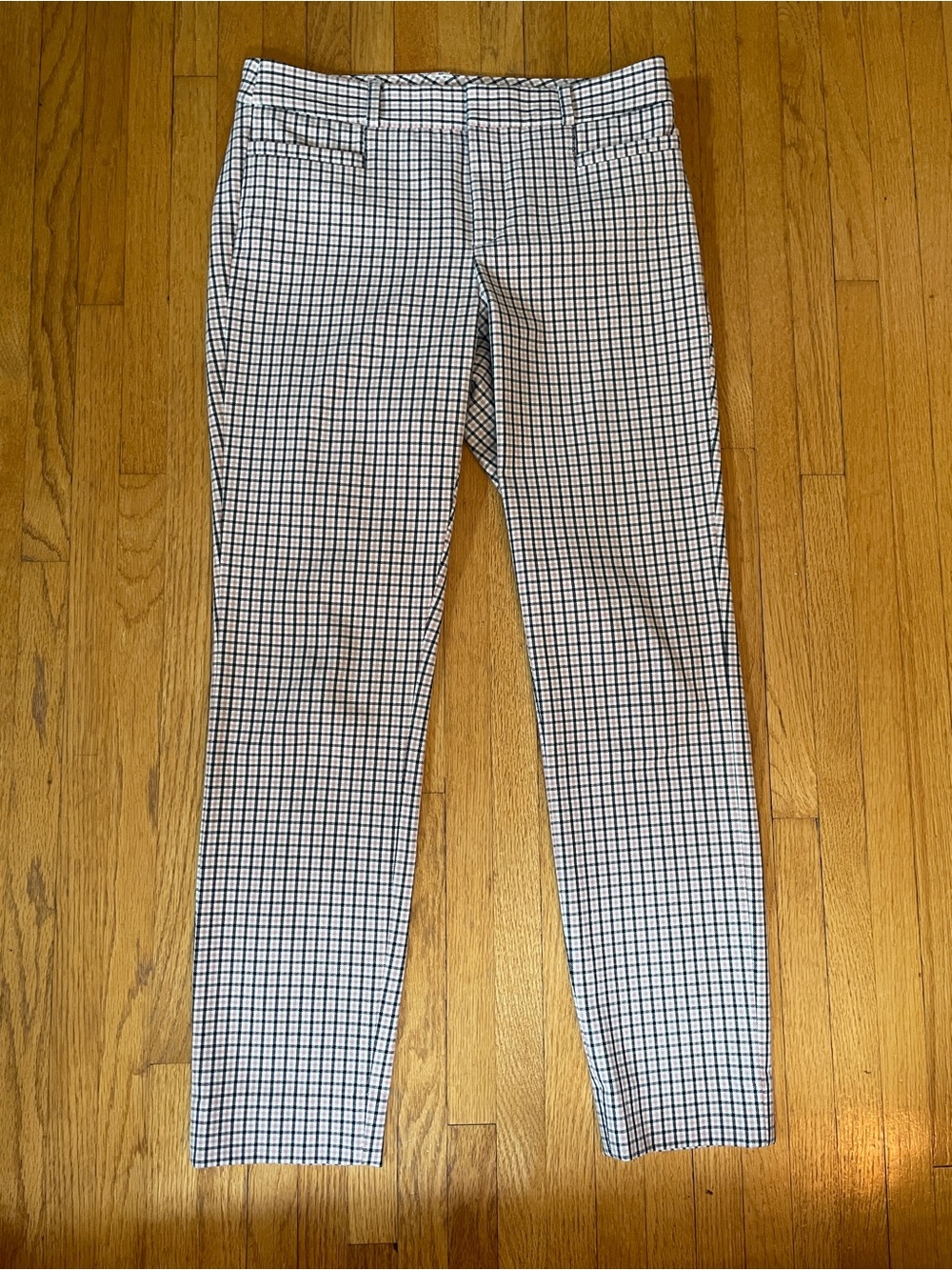 Banana Republic Pink and Black Checked Sloan Pants